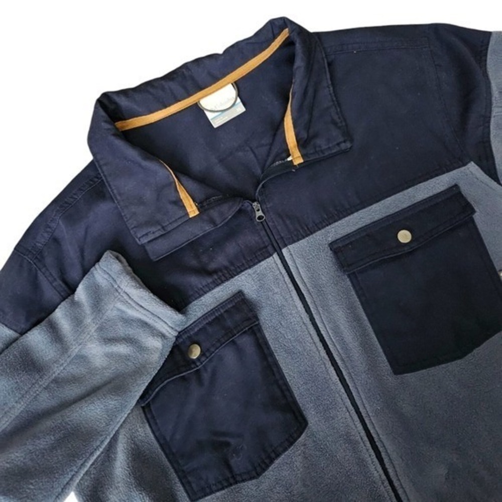 Columbia Men's Fleece Zip Up Terpin‎ Point Overlay Blue in Blue Jacket Size XL
